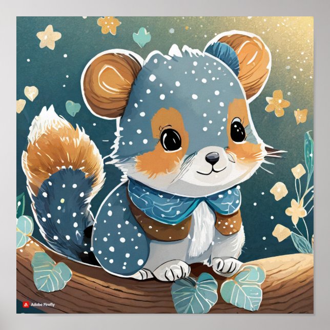 Niedlicher Hamster Winterschneeplakat Poster (Vorne)