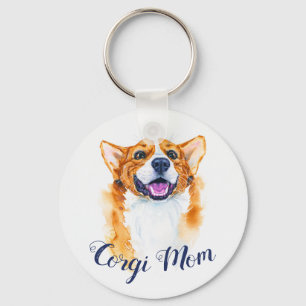 Niedlicher handgemalter Corgi-Hund Schlüsselanhänger