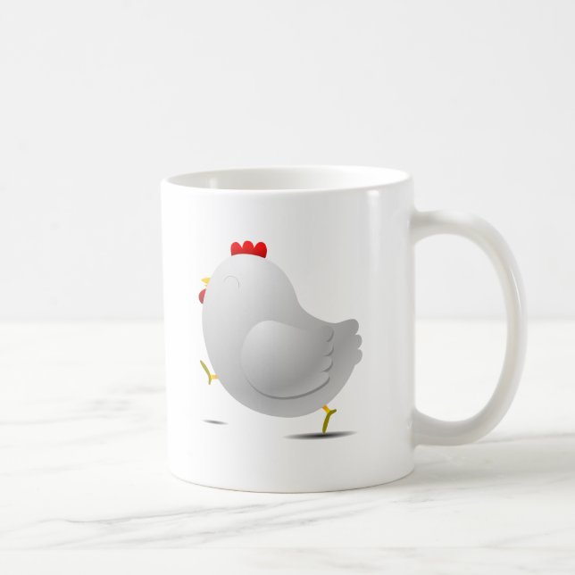 Niedlicher happpy Huhn-Cartooncharakter Kaffeetasse (Rechts)