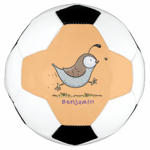 Niedlicher Happy Californian Wachteln Cartoon Illu Fußball