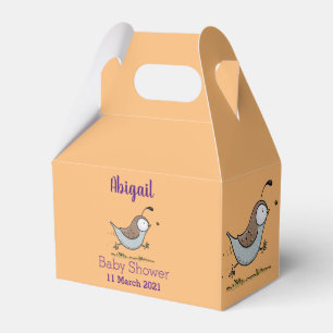 Niedlicher Happy Californian Wachteln Cartoon Illu Geschenkschachtel