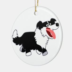 Niedlicher Happy Cartoon Border Collie Ornament