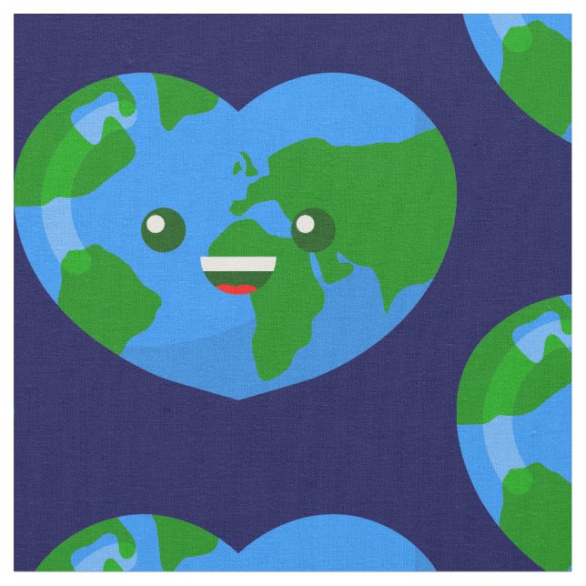 niedlicher Happy Earth Day Stoff (Nahaufnahme)