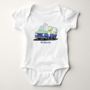 Niedlicher Happy Eis LKW Cartoon Baby Strampler