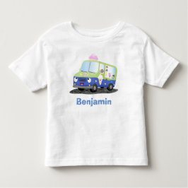 Niedlicher Happy Eis LKW Cartoon Kleinkind T-shirt