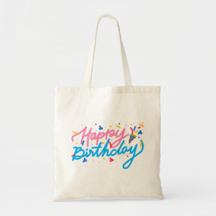 Niedlicher Happy Geburtstag Doodle Schriftart Tragetasche
