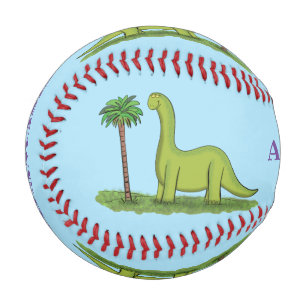 Niedlicher Happy Green Brontosaurus Dinosaurier Ca Baseball