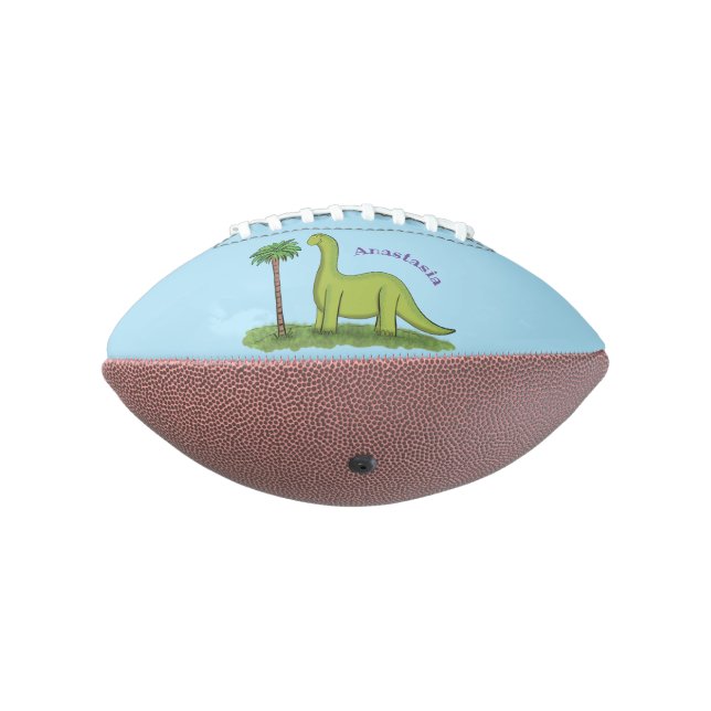 Niedlicher Happy Green Brontosaurus Dinosaurier Ca Football (Gedreht 270)