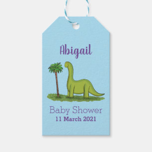 Niedlicher Happy Green Brontosaurus Dinosaurier Ca Geschenkanhänger