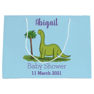 Niedlicher Happy Green Brontosaurus Dinosaurier Ca Große Geschenktüte