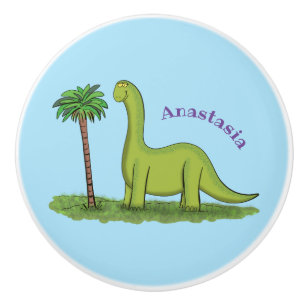 Niedlicher Happy Green Brontosaurus Dinosaurier Ca Keramikknauf