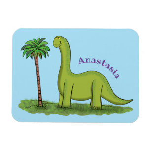 Niedlicher Happy Green Brontosaurus Dinosaurier Ca Magnet