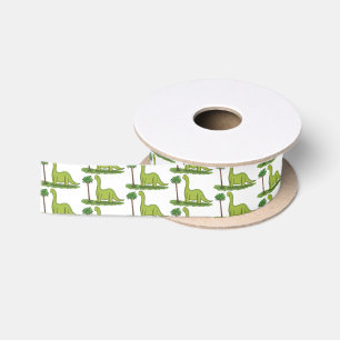 Niedlicher Happy Green Brontosaurus Dinosaurier Ca Satinband