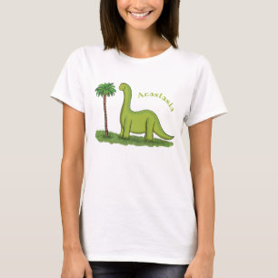 Niedlicher Happy Green Brontosaurus Dinosaurier Ca T-Shirt