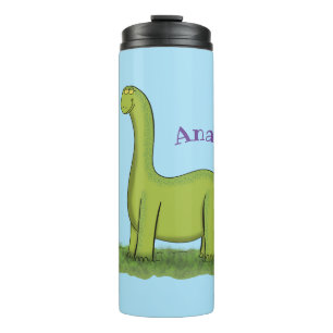 Niedlicher Happy Green Brontosaurus Dinosaurier Ca Thermosbecher