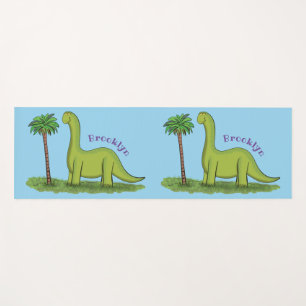 Niedlicher Happy Green Brontosaurus Dinosaurier Ca Yogamatte