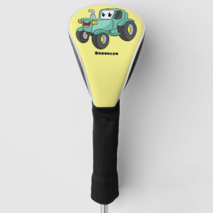 Niedlicher Happy Green Traktor Cartoon Golf Headcover