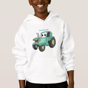 Niedlicher Happy Green Traktor Cartoon Hoodie