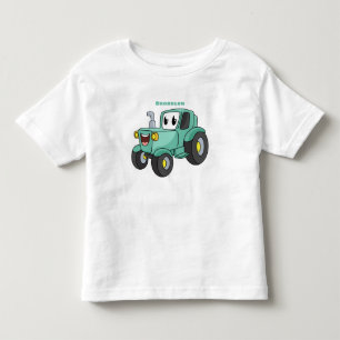 Niedlicher Happy Green Traktor Cartoon Kleinkind T-shirt