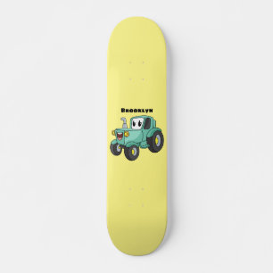 Niedlicher Happy Green Traktor Cartoon  Skateboard