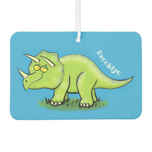 Niedlicher Happy Green Triceratops Dinosaurier Car Autolufterfrischer
