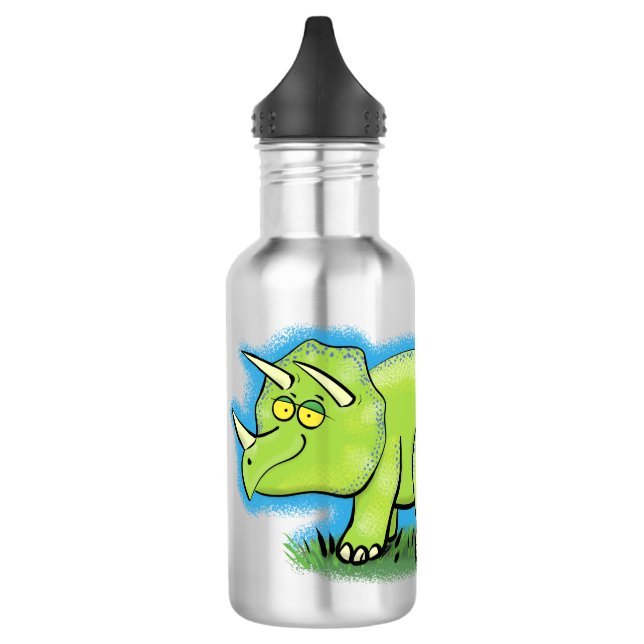 Niedlicher Happy Green Triceratops Dinosaurier Car Edelstahlflasche (Links)