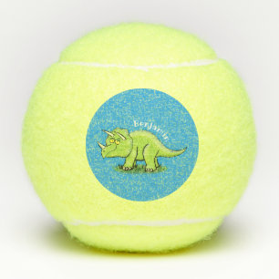 Niedlicher Happy Green Triceratops Dinosaurier Car Tennisbälle