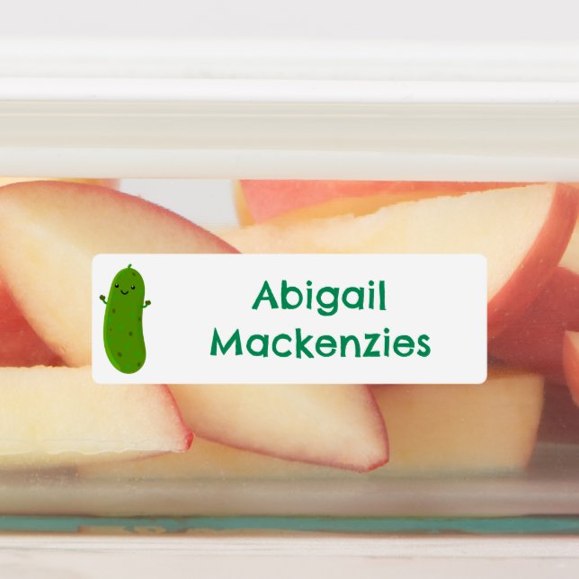 Niedlicher Happy-Hecht-Cartoon personalisiert Etiketten (Befestigt)