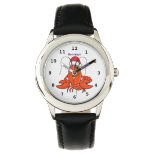Niedlicher Happy Hummer mit Weihnachtshut Cartoon Armbanduhr