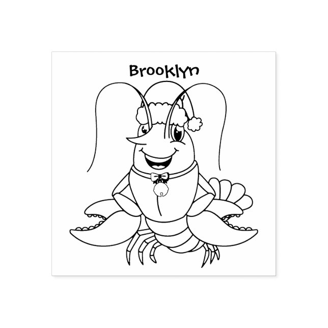 Niedlicher Happy Hummer mit Weihnachtshut Cartoon Gummistempel (Prägung)