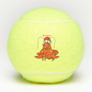 Niedlicher Happy Hummer mit Weihnachtshut Cartoon Tennisbälle