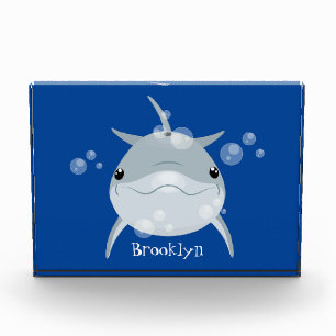 Niedlicher Happy-Kawaii-Delphin-Cartoon Fotoblock