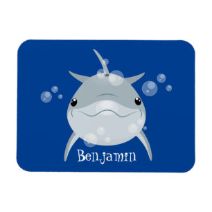 Niedlicher Happy-Kawaii-Delphin-Cartoon Magnet