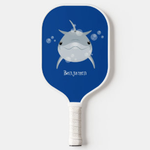 Niedlicher Happy-Kawaii-Delphin-Cartoon Pickleball Schläger
