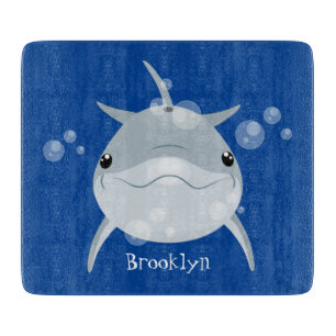 Niedlicher Happy-Kawaii-Delphin-Cartoon Schneidebrett