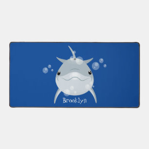 Niedlicher Happy-Kawaii-Delphin-Cartoon Schreibtischunterlage