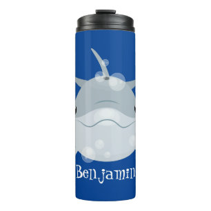 Niedlicher Happy-Kawaii-Delphin-Cartoon Thermosbecher