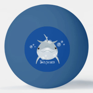 Niedlicher Happy-Kawaii-Delphin-Cartoon Tischtennisball