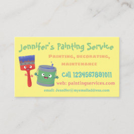 Niedlicher Happy Malservice Cartoon Visitenkarte