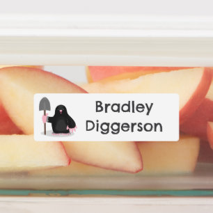 Niedlicher Happy Mole Cartoon personalisiert Etiketten