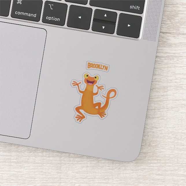 Niedlicher Happy-Orange-Tänzer Aufkleber (Ausschnitt)