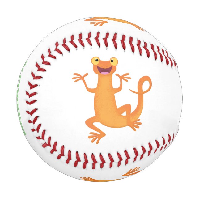 Niedlicher Happy-Orange-Tänzer Baseball (Vorderseite Links)
