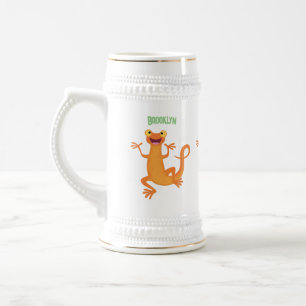 Niedlicher Happy-Orange-Tänzer Bierglas