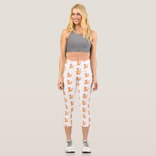 Niedlicher Happy-Orange-Tänzer Capri Leggings