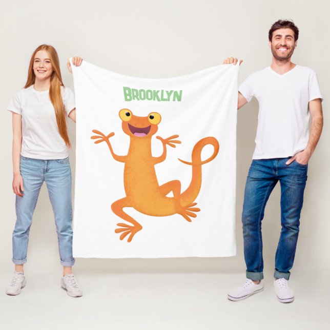Niedlicher Happy-Orange-Tänzer Fleecedecke (Beispiel)