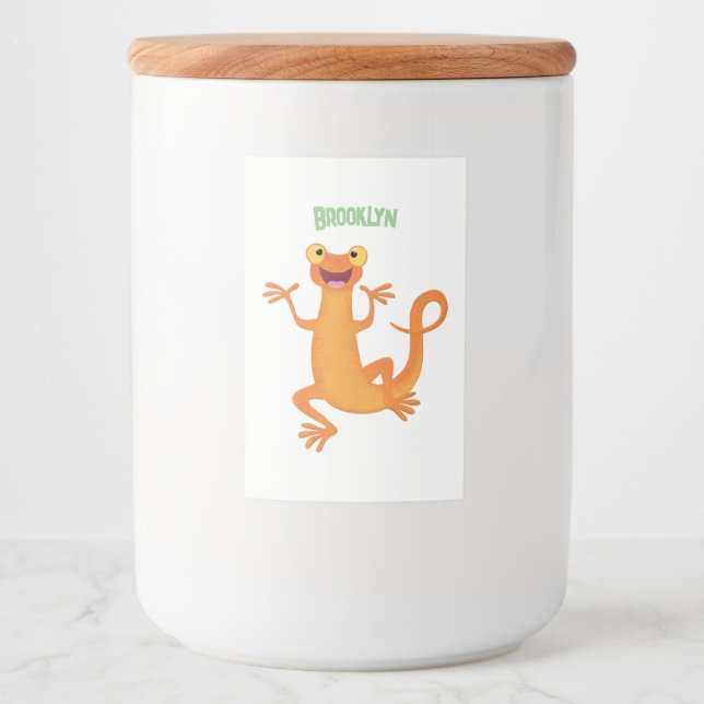 Niedlicher Happy-Orange-Tänzer Lebensmitteletikett (Vorderseite)