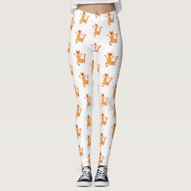 Niedlicher Happy-Orange-Tänzer Leggings (Vorderseite)
