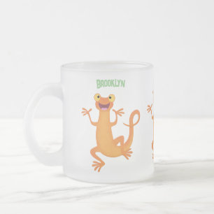 Niedlicher Happy-Orange-Tänzer Mattglastasse