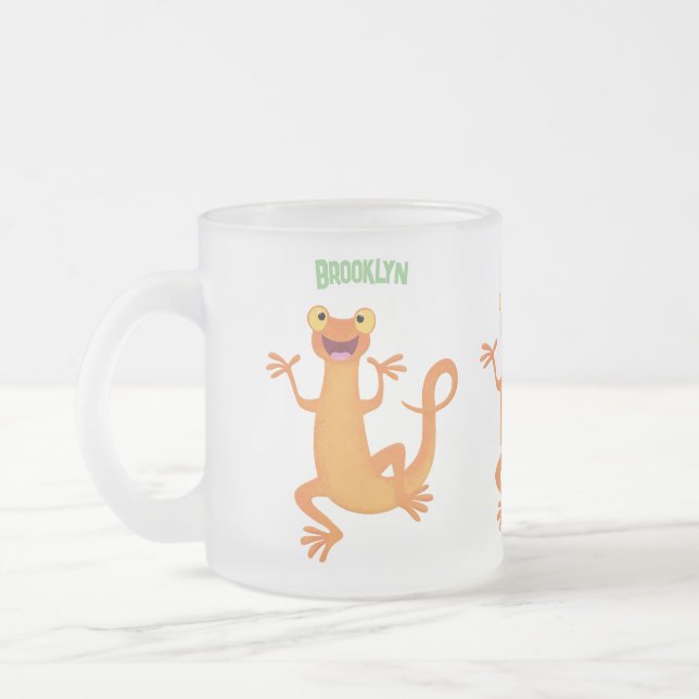 Niedlicher Happy-Orange-Tänzer Mattglastasse (Links)