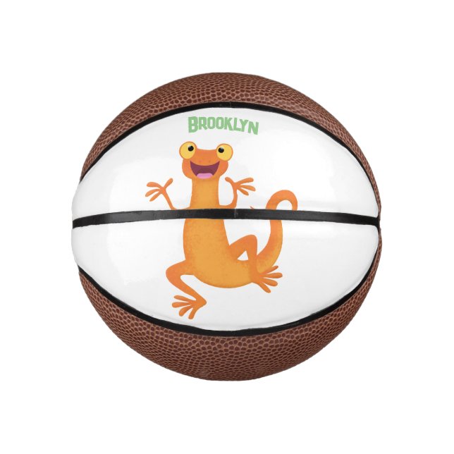 Niedlicher Happy-Orange-Tänzer Mini Basketball (Vorderseite)